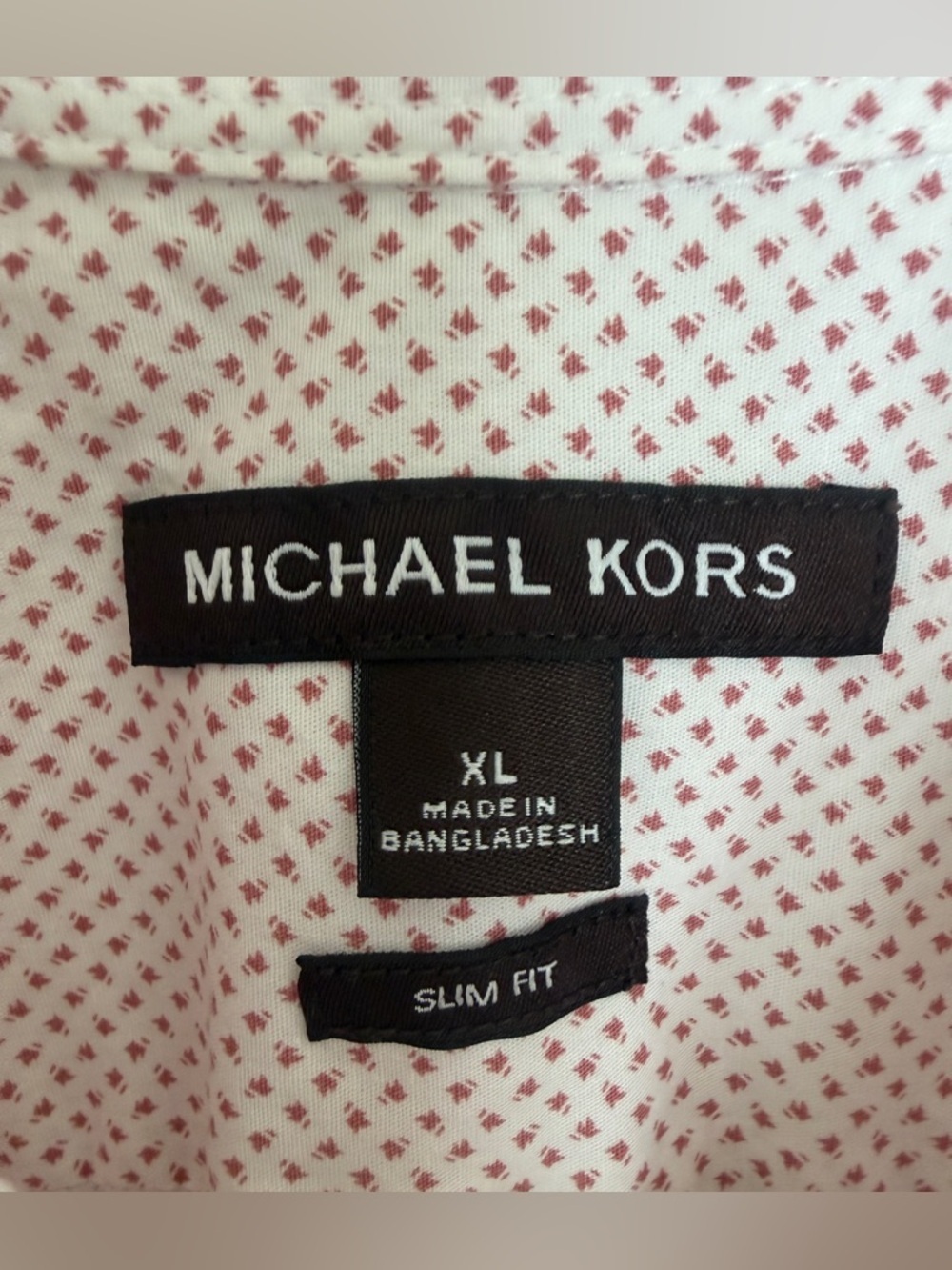 Michael Kors Jace Print Slim Fit Short Sleeve Button-Down Shirt. - Picture 4 of 11